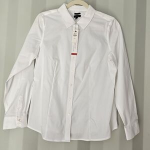 Talbots Women's White Button-Down Shirt - Classic Collar